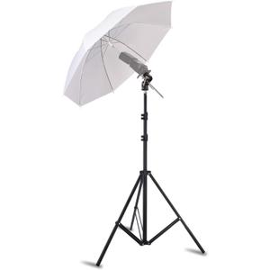 Selens Photo Umbrella Kit 33"/84cm White Soft Umbrella with Light Stand and Metal Flash Bracket Mount for Portrait Photography , Studio and Video Lighting