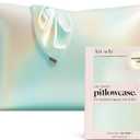 Kitsch Satin Pillowcase with Zipper for Hair & Skin - Softer Than Silk Pillow Cases, Smooth Cooling Satin Pillow Case, Wrinkle-Free, Machine Washable - Pillow Cases Standard Size (19x26) - Aura