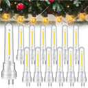 Rossesay 12 Pcs S14 Bulbs for Outdoor String Lights 1.5 W LED String Light Bulbs with 2 Prongs 2700k 120v Waterproof S14 LED Replacement Accessories for Outdoor Patio, Warm White (White)