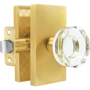 Passage Glass Door Knobs Interior Satin Brass Gold Crystal Door Knobs for Hall/Closet