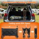 Wagons Carts Foldable Heavy Duty Collapsible Wagon for Groceries, Apartment Moving & Storage Wagon cart with Wheels Foldable, Portable Folding Wagon for Yard Work, Travel, Shopping, Picnic & Beach