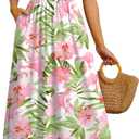 OFEEFAN Womens Spaghetti Strap Maxi Dresses Smocked with Pockets 2026 Summer Spring Casual Boho Beach Long Sundresses, 2XL