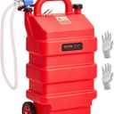 VEVOR Fuel Caddy, 16 Gallon, Portable Fuel Tank with 12V DC 2.5 GPM Electric Fuel Transfer Pump, 4 ft Delivery Hose & Auto-Stop Sensor Nozzle, Tank Adapters, Suitable for Diesel & Gasoline, Red