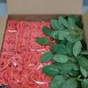 Winlyn 50 pcs Real Touch Red Roses with Stems & Silk Leaves - Bulk Artificial Flowers for Weddings Centerpieces Floral Arrangement Party Decorations Baby Showers Birthday Anniversaries DIY Crafts