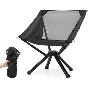 Magshion Camping Chair, Collapsible Portable Lightweight Folding Camp Chair Compact Aluminum Frame Chair for Adults with Straps to Bind for Outdoor Travel Beach, Supports 250lbs, Easy to Assemble (1 PC)