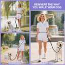 Hands Free Dog Leash, Comfort Padded Adjustable Belt, Smooth Rotating Clip, Non-Slip Strong Pet Training Lead, 8FT for Small Medium Large Dogs Walking Training(Purple Black)