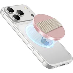 SURITCH for MagSafe Phone Grip, Magnetic Phone Loop, Detachable Magnet Cell Phone Finger Strap for iPhone 17 16 15 14 13 12 Series & MagSafe Cases, Rosegold