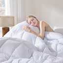 DOWNCOOL Comforters King Size, Duvet Insert,White All Season Lightweight Quilt, Down Alternative Hotel Comforter with Corner Tabs (White, King 102x90 Inches)