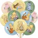Winnie Balloons for Baby Shower Decorations 12inch Classic Winne Balloons for Birthday Party Decorations 24Pcs