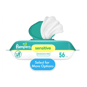 Pampers Wipes Sensitive - 56 ct, Pack of 2