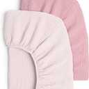 Lulu Moon Muslin Crib Sheets - Fitted Crib Mattress Sheets for Boys and Girl - 28"x 52", 2 Pack
