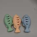 Fish Shape Cat Toys, 3 Pcs Food-Grade Silicone Kicker for Indoor Cats, Could Be Filled with Catnip or Cat Food, Interactive Toys for Kittens and Adult Cats