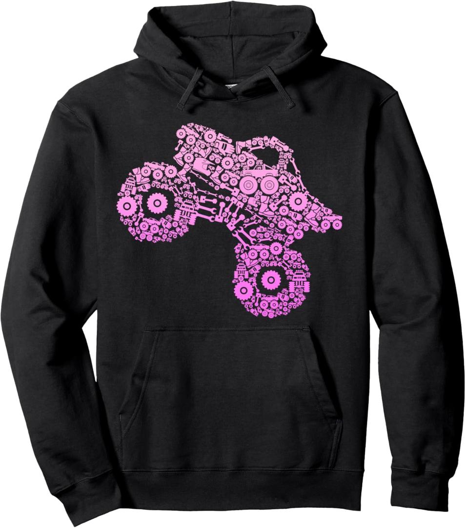 Monster Truck Girls Women Pullover Hoodie, L
