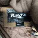 FLAVOR Men Brown Leather Motorcycle Jacket with Removable Hood (Large)