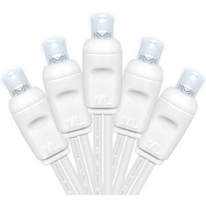 Christmas Lights 50 LED 17FT Commercial Mini LED String Lights, 120V UL, White Wire Xmas Lights for Indoor & Outdoor Use, Holiday Party Decorations,Trees, Light Displays (Cool White)