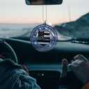 2 x Police Car Hanging Ornament, Officer Pendant for Rear View Mirror, Cop Retirement Gift, Graduation Gifts for Policeman Women Man (1)