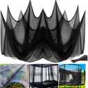 Mosquito Netting,10x50 FT Patio Mesh Net Cover Screen,Insect Bird Barrier for Garden Vegetables Fruits Protection,Black Bed Curtains with 100 Pcs Straps