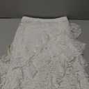 SHENHE Women's Lace Long Skirt Asymmetrical Layered Ruffle Flowy Sheer Y2k Fairy Skirt, Size: X-Small Petite