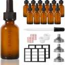 Pack of 4, StellaCare 12P Dropper Bottle Oil Bottles 1oz for Hair Tincture Bottles with Dropper Glass Dropper Bottles for Oil Leak-proof