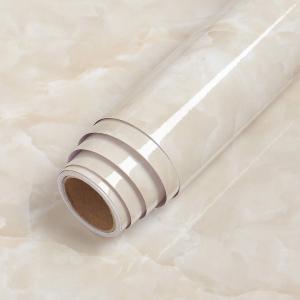 LaCheery Large Size 36"x160" Marble Wallpaper Decorative Self Adhesive Wallpaper Waterproof Removable Wall Paper Stick and Peel Countertops for Kitchen Cabinets Backsplash Furniture Counter Top Covers (Beige White)