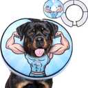 KOOLTAIL Inflatable Dog Cone Collar, Soft Donut E Collar for Dogs After Surgery to Stop Licking Enhanced Alternative, Blow Up Pet Neck Pillow Recovery Adjustable Cone for Dog Cat,Hercules M