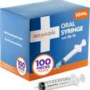 10ml Oral Syringes - 100 Pack Luer Slip Tip, No Needle, Individually Blister Packed - Medicine Administration For Infants, Toddlers and Small Pets (No cover)