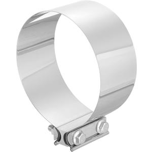 uxcell 6 Inch Exhaust Clamp, 304 Stainless Steel Butt Joint Band Clamp Sleeve Coupler Pipe Repair Clamp Universal Widening Clamp for Exhaust Pipes Mufflers, Silver