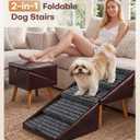 Dog Ramp for Couch,Faux Leather 2-in-1 Pet Stairs & Ottoman Dog Stairs
17.13" H 4-Step Faux Leather dog Stairs Dog Steps For Couch For Puppy Senior Injured Dogs