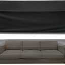 Outdoor Couch Cover Waterproof, 104" Wx 40" Dx 35" H Patio Furniture Covers Waterproof, Windproof 3-Seater Sofa Cover Heavy Duty with Air Vent and Handles for Lawn, Backyard Deck, Black