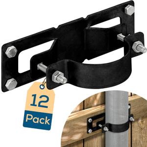 12 Pack Fence Brackets, Black Fence Frame, They use to Attach a Wooden Fence to a Chain Link, Anyone Wants to Convert Their Wooden Poles to Metal Poles (Black)