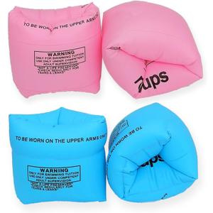 2 Pack Arm Floaties for Kids and Adults- Inflatable Floaties for Kids 6-12yrs, Blow up Water Wings for Toddlers, Swimming Arm Pool Floats for Children and Adults 30-150LBS(Blue and Pink)