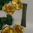 108pcs Roses Head Flowers with Stem  Emerald Green Gold Artificial Flowers Rose Bulk  Silk Rose Fake Flower for Wedding Bouquet Decor DIY Baby Shower Centerpieces St Patrick's Day Decoration