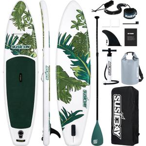 Inflatable Stand Up Paddle Board, 11ft 106 Paddle Board for Adults & Youth, Durable SUP Accessories with Non-Slip Deck, Dual Hand Pump,10L Dry Bag,108L Backpack