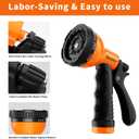 3 x Garden Hose Nozzle Sprayer: 2 Pack 10 Watering Patterns Spray Nozzles Heavy Duty Hose Head Hose Attachment (BlueOrange)