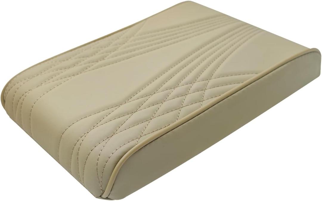 Car Armrest Box Heightening Pad, Arm Rest Covers, Easy to Install, Durable and Easy to Clean, It is A Practical Accessory that Enhances The Driving Experience (Beige, Angelic Pattern)