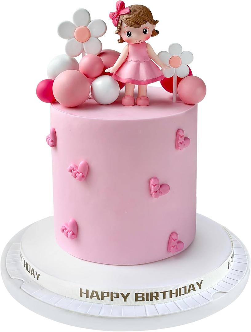 11pcs Princess Cake Topper with Balls Cake Decorations for Birthday Party Decorations