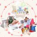 Demissle 20 Sets Baby Shower Favors Handmade Rose Flower Scented Soap Party Favors Gifts for Guests with Thank You Tags for Baby Bridal Shower Wedding Gender Reveal Party (Light Pink)