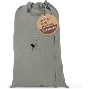 LFH Home Cotton Canvas Extra Large Laundry Bag with Handle, Heavy Duty Drawstring Closure Washable Laundry Bags, School Travel, Home, Hotel, College Dorm, Organizer Sack, Toys 28x40-Grey Thanks Giving