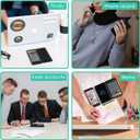 Calculator, 12-Digit Large Display Office Desk Calcultors with Erasable Writing Table, Solar and Battery Dual Power Pocket Desktop Calculator for Basic Financial Home School, Black