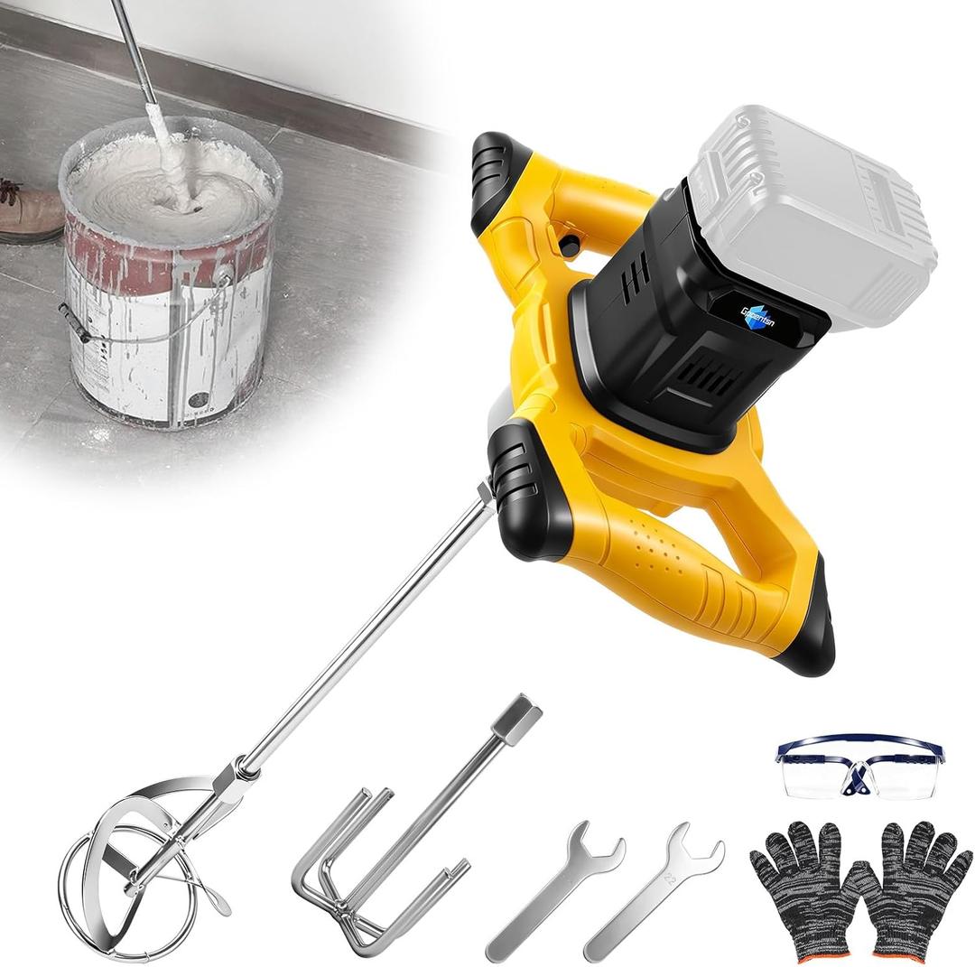 1000W Concrete Mixer 6-Speed M14 for Dewalt 20V 2 Paddles Tool