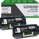 52D1000 Black High Yield Toner Cartridge (2-Pack) Replacement for Lexmark 52D1000 Toner Cartridge Works with MS710 MS711 MS810 MS811 MS812 Printer [6,500 Pages/Pack]