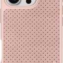 Incase City Case Slim MagSafe Compatible Apple iPhone 16, Protective Cover with 10 Ft Drop Protection Raised Edges Enhanced Screen Protection (Blush Pink Perforated Vegan Leather, iPhone 16 Pro)