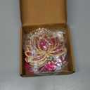 Smizzy Lotus Indian Diwali Decor Gift Item Floral Wall Hangings Temple | Pooja Room Decoration Items | Back Dropper | showpiece for Home Decorative (Pack of 6, 10 Inch Long Each, Pink)