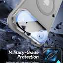 [Upgraded Full Camera Protection] for iPhone Air Case with Camera Cover Stand [Fit for MagSafe][10FT Mil-Grade Protection] Translucent Magnetic Phone Cover for iPhone 17 Air Case, Grey