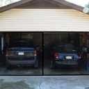 Garage Door Screen - 2 Car 14x7Ft Magnetic Closure Heavy Duty Weighted Bottom Screen Self Sealing Fiberglass Mesh Retractable Net - Easy Assembly & Pass-Through(Black)