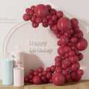 130PCS Burgundy Balloons, Latex Balloons Different Sizes 18/12/10/5 Inch, Helium Balloons with Ribbon, Party Balloon Set for Birthday Wedding Graduation Anniversary Baby Shower Decoration