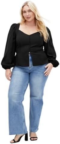 City Chic Women's Plus Size Top - Sweet Adelyn Black XL/22