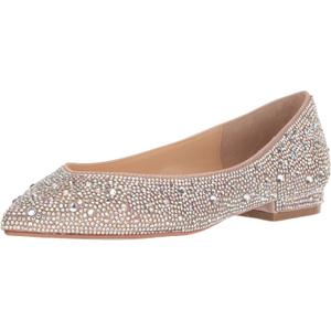 Betsey Johnson Women's Jude Ballet Flat (5, Nude Satin)