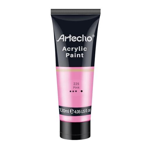 Artecho Pink Acrylic Paint, Pink Paint (120ml / 4.05oz) Tubes, Art Craft Paints for Canvas, Rock, Stone, Wood, Fabric, Art Supplies