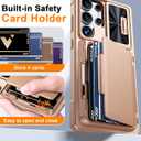 Vizvera for Samsung Galaxy S25 Ultra Case Wallet RFID [Cards Holder][Camera Cover][Edge Raised] Full Body Rugged Shockproof Silicone Protective Phone Case for Galaxy S25 Ultra 6.9" (Champagne Gold)